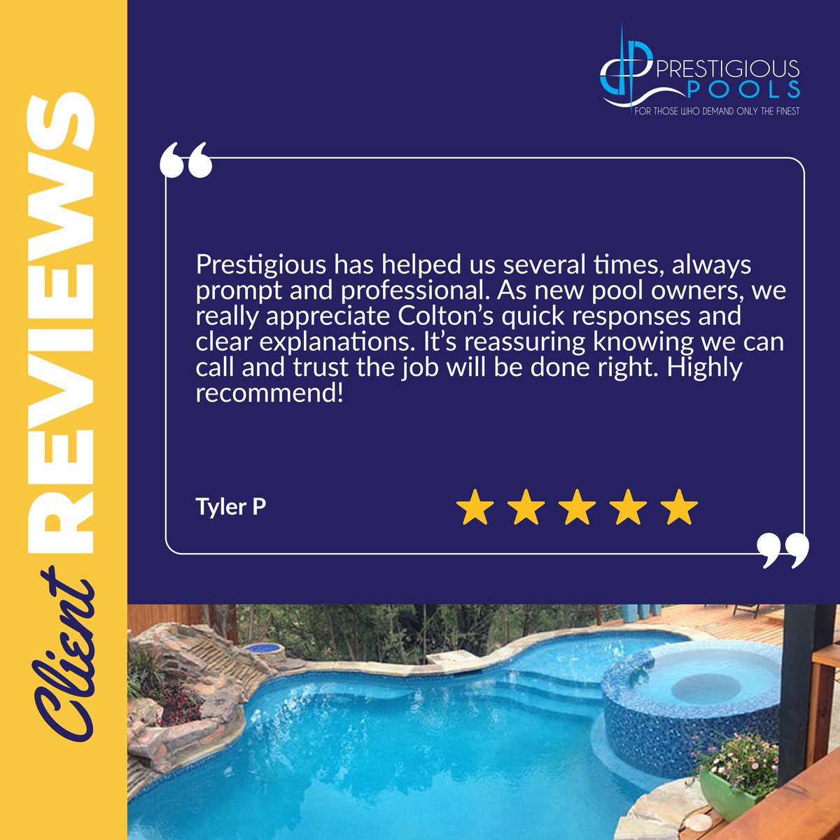 PrestigiousAma's tweet image. We’re so thankful for clients like Tyler who trust us with their pools and their peace of mind. 💙
Helping homeowners feel confident and supported is why we do what we do. 🏊‍♂️
Thank you for choosing Prestigious Pools!
#PrestigiousPools #ClientAppreciation #PoolCare #AmarilloHomes