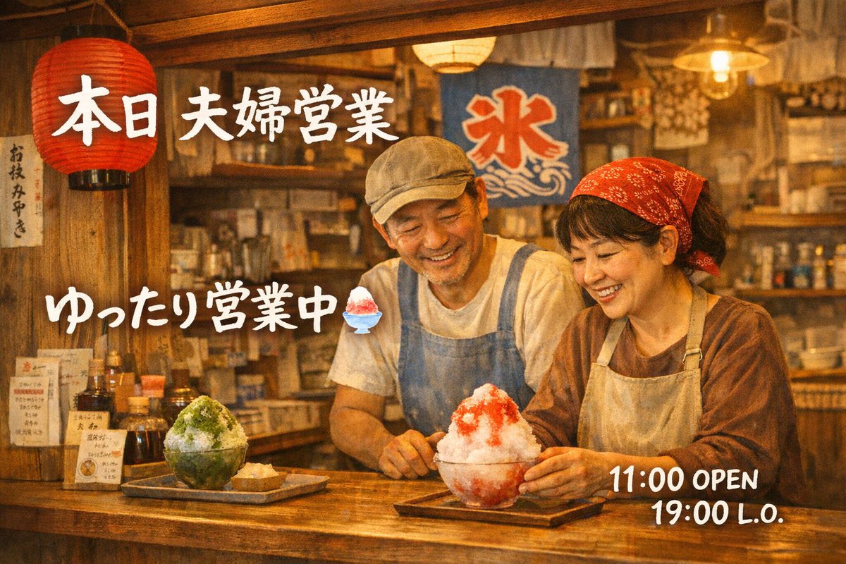 本日も夫婦で営業です🈺