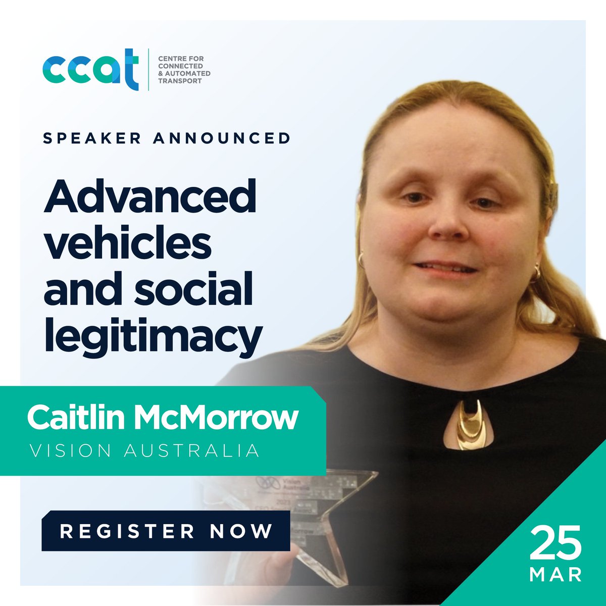 We’re pleased to announce Caitlin McMorrow from Vision Australia as a speaker at our upcoming Brisbane event: Advanced vehicles and social legitimacy on Wednesday 25 March.

Registration link 🔗
ap1.hubs.ly/y0BBmZ0