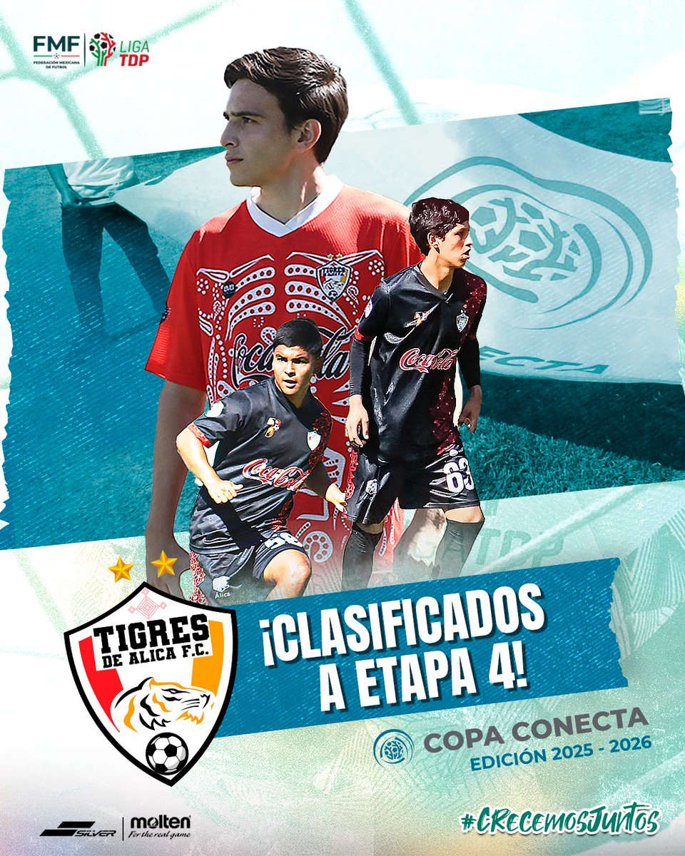 LigaTDP's tweet photo. ¡Orgulloso de mis Águilas UAGRO y Tigres de Álica!🦅🐯

¡Lo hicieron posible! Con determinación, ambición, fútbol y esa pasión única que marcó la diferencia, lograron el pase a la Etapa 4 de #CopaConecta… ¡El objetivo sigue siendo claro 🏆! https://t.co/8C3wf81l2L