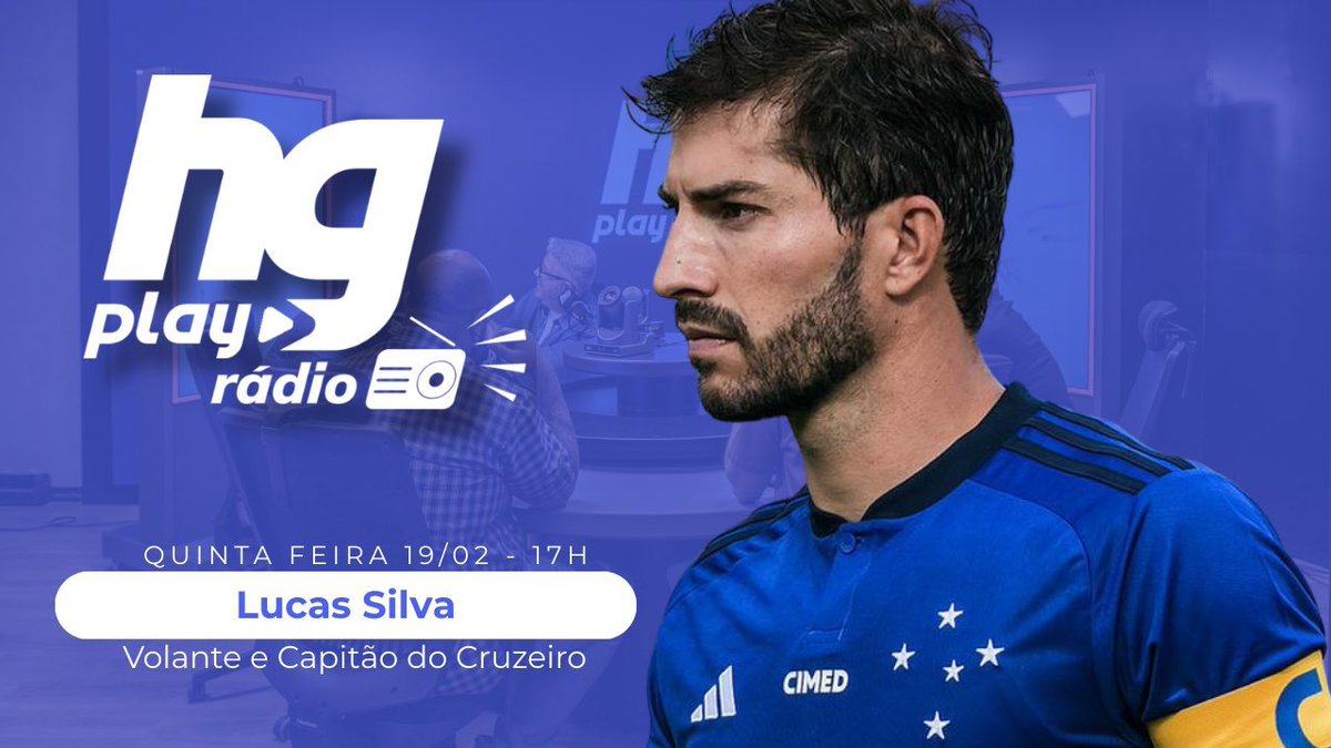 🎙️✍🏻 ANOTE AÍ! É AMANHÃ! 

🦊 Nesta quinta-feira (19/02), o HG Play Rádio recebe o volante <a href="/16LucasSilva/">Lucas Silva</a>, do <a href="/Cruzeiro/">Cruzeiro 🦊</a>.

⏰  A partir de 17h, no comando do <a href="/hevertonfutebol/">Heverton Guimarães</a>! 

🔔 Inscreva-se no Canal da HG Play e ative as notificações: youtube.com/@hgplaytv?si=S…