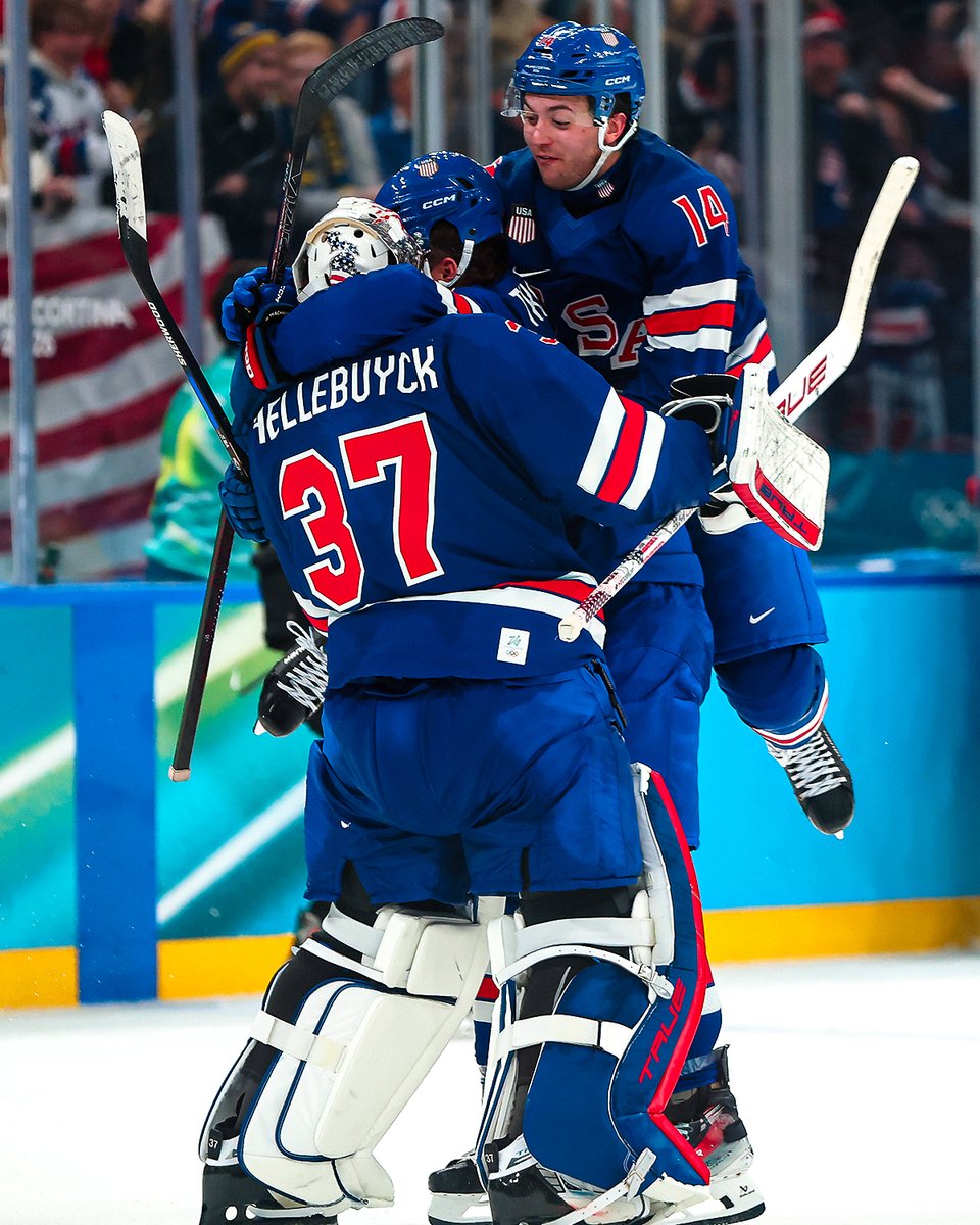 The reaction from @usahockey on the OT winner was priceless 🤩
Watch NHLers in action at the #MilanoCortina2026 #WinterOlympics on @NBCSports, @peacock, @cbcsports, @cbcgem, & @Sportsnet!