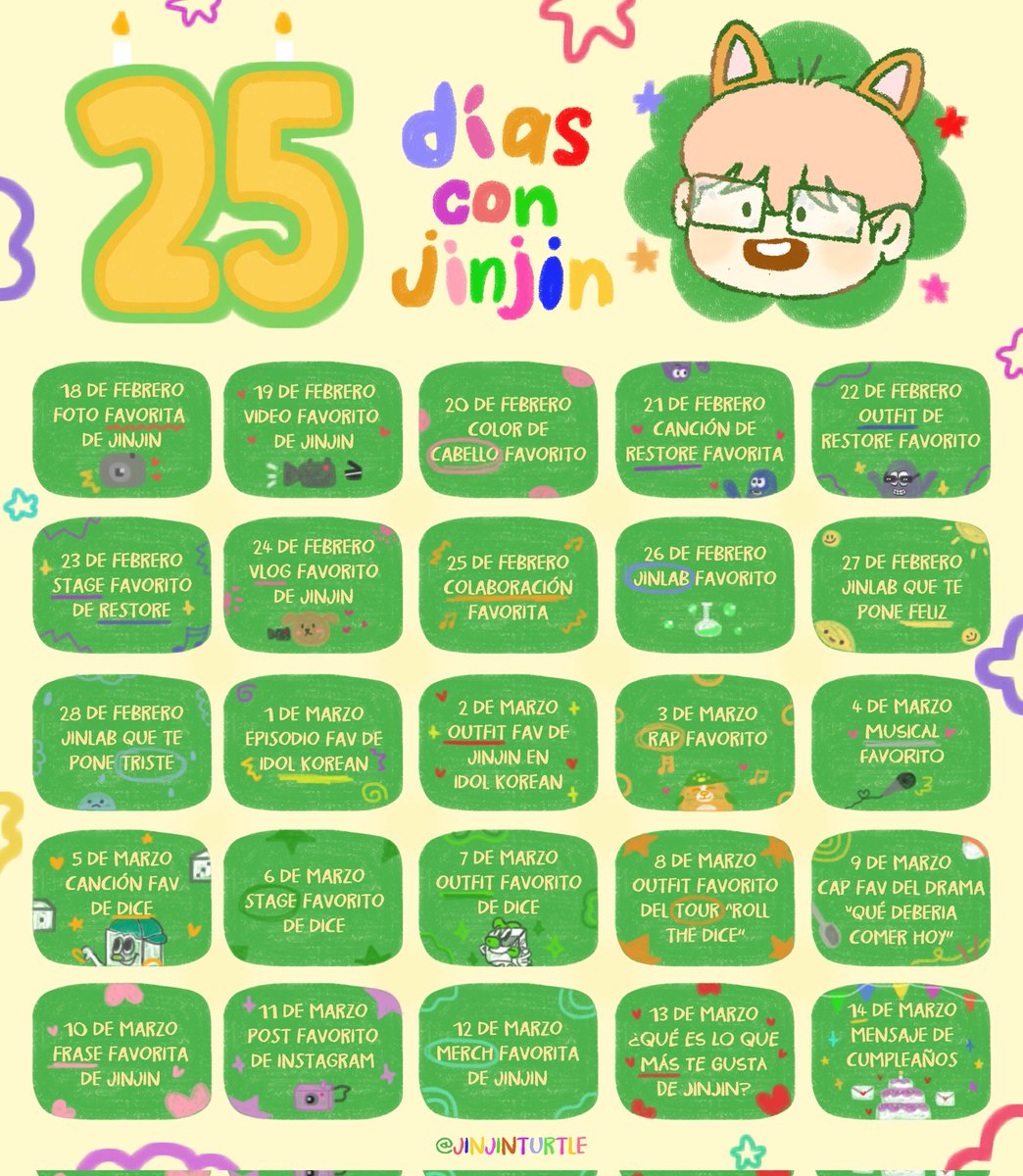 💚 | 25 días con JINJIN.

#AROHA, te traemos esta linda dinámica para el cumpleaños de Jinjin ✨
Únete cada día usando los siguientes Hashtags 🥰
La dinámica inicia hoy 🫶

#25_Dias_Con_Jinjin #진진 #JINJIN  <a href="/JINJIN_offcl/">JINJIN OFFICIAL</a> <a href="/offclASTRO/">ASTRO 아스트로</a>