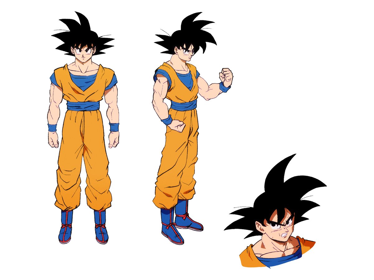 goku design sheet updated with a side view + expression