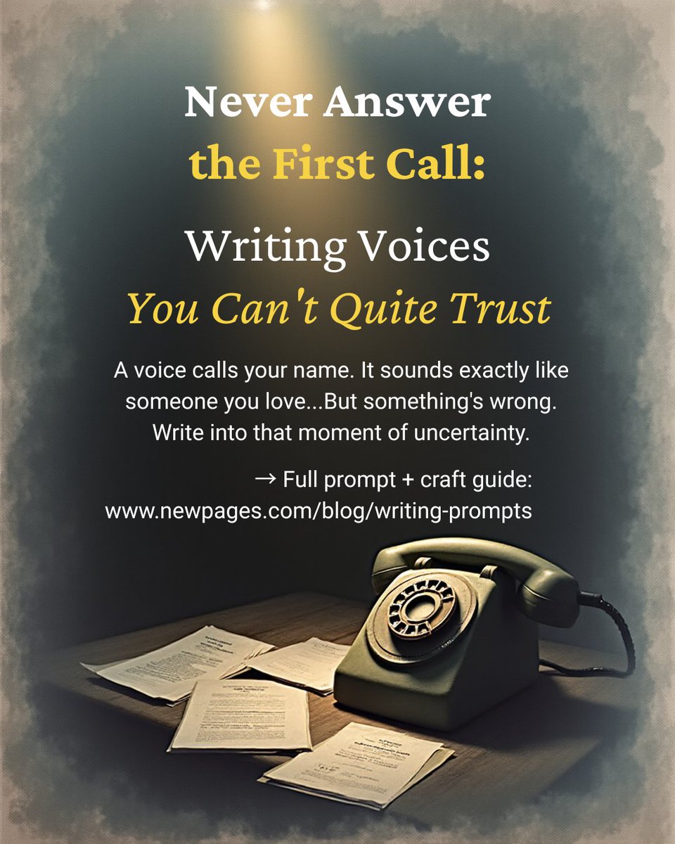 newpages's tweet image. Where’s the line between a trusted voice and one that only feels familiar?
This week’s prompt examines the eerie moment when something calls your name once, mimicking someone you know while something inside you whispers: don’t answer.

#writingprompt newpages.com/blog/writing-p…