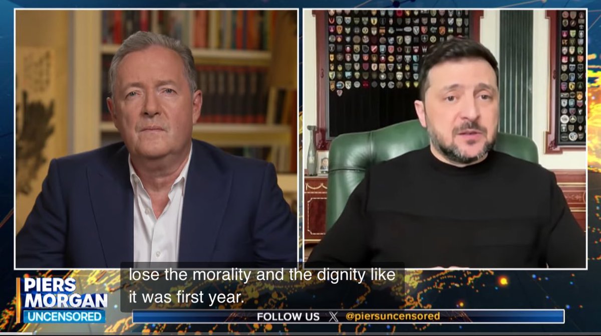 Maks_NAFO_FELLA's tweet photo. 🇺🇦❗️I'm not interested in listening to all this historical crap [from Putin]. I'm sure I read as many history books as he does, — Zelensky.

▪️I know Russia much better than Putin knows Ukraine. What's important to me is ending the war quickly;
▪️I'm not thinking about killing Putin. That won't stop the war;
▪️Even if I'm gone, that won't break Ukraine;
▪️No one in Ukraine will support the surrender of territory because tens of thousands of Ukrainians died defending this land;
▪️Russia wants elections in Ukraine to remove me. If there's a two-month ceasefire, I'll raise the issue of elections. People don't want them during a war;
▪️I make mistakes, like anyone who tries to do something. Ukraine talks about corruption, but this confirms that we're fighting it.

@piersmorgan