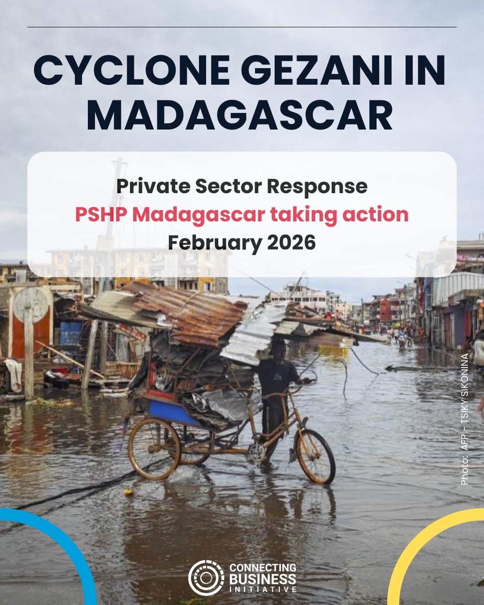 Connecting_biz's tweet photo. 🌀Want to know more about how business is stepping up to support cyclone response in Madagascar &amp; how you can help?

PSHP Madagascar, the CBI Member Network, has been coordinating private sector response, from early warning messages to assessments, logistics support &amp; more. https://t.co/H5ZOjmj7cy