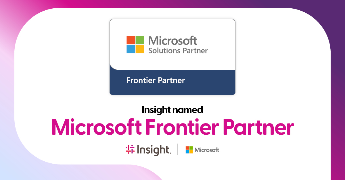 I’m happy to share that Insight has been named a Microsoft Frontier Partner. It’s a significant achievement for the team and underscores our focus on staying at the forefront of the AI landscape. You can check out the official announcement here: ms.spr.ly/6016QVqLi