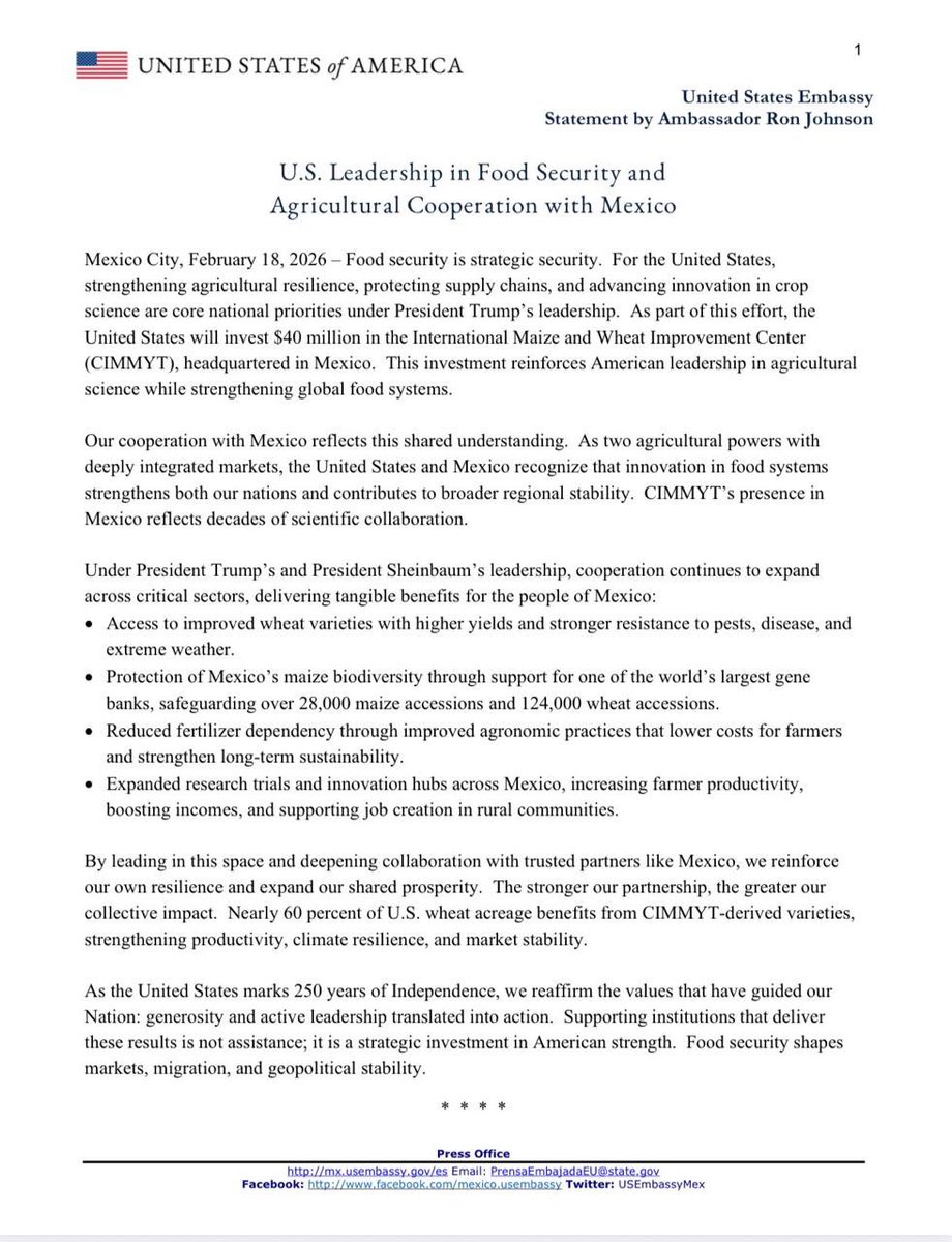 Embajador Ronald Johnson tweet media