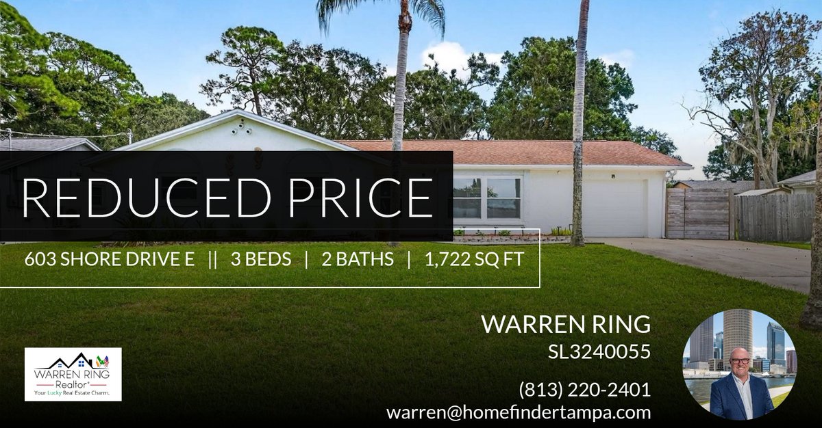 warrenring's tweet photo. 📍 Reduced Price 📍 This recently reduced home at 603 Shore Drive E in Oldsmar won't last long, so, don't wait to set up a showing! Reach out here or at (813) 220-2401 for more information!

Cheers,

Warren

Warren Ring

Email: war... https://t.co/vt3dz3ycpi https://t.co/TZNMLUJhKZ