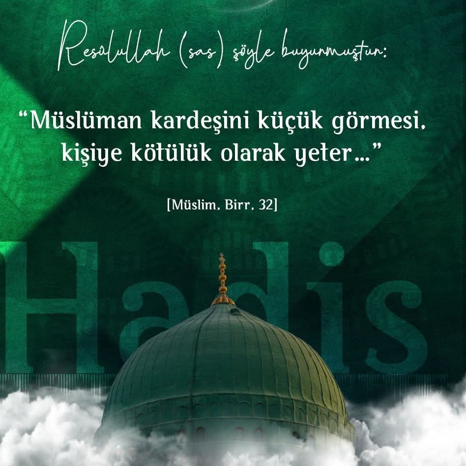 Gucluturkfd's tweet image. ❝Müslüman kardeşini küçük görmesi, kişiye kötülük olarak yeter…❞

[Hadis-i Şerif | Müslim, Birr, 32]

#Islam #Islamist #ayet #ayetler #dua #Kuran #Hadis #hadisler #peygamber