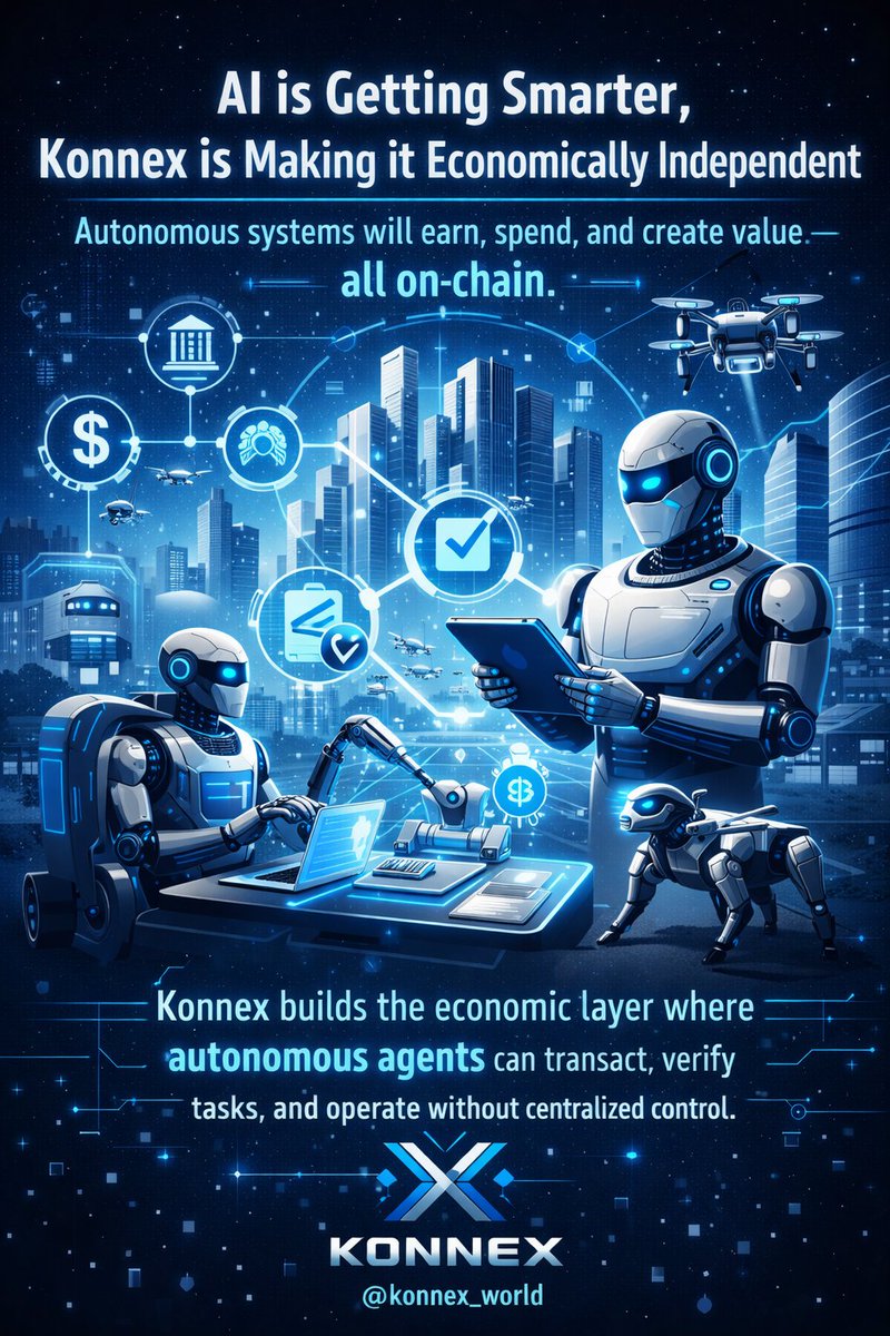 Most people talk about AI getting smarter. Few talk about how it will earn, spend, and operate independently. That’s the gap <a href="/konnex_world/">Konnex</a> is addressing — building the economic layer where autonomous systems can transact, verify real-world work.
