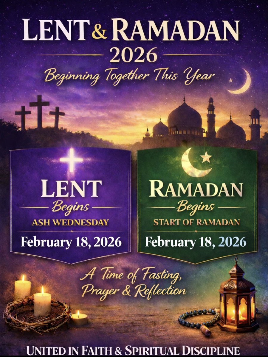SheBaddThou's tweet photo. A Rare Moment of Shared Reflection 🌙✝️ 

May this overlapping season bring us closer together in understanding and mutual respect.

Wishing a meaningful Lent to my Christian family and a blessed Ramadan to  my Muslim family!

#Lent2026 #Ramadan2026 #SpiritualJourney #FaithUnited https://t.co/JVuHL7soGQ