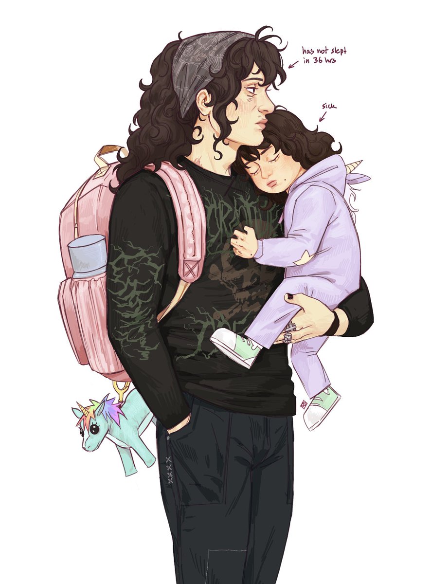 When your partner just popped out your second baby but your first suddenly gets sick #steddie