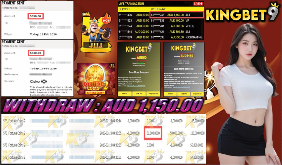👑𝑪𝒐𝒏𝒈𝒓𝒂𝒕𝒖𝒍𝒂𝒕𝒊𝒐𝒏𝒔 𝑪𝒖𝒔𝒕𝒐𝒎𝒆𝒓 𝑾𝒊𝒕𝒉𝒅𝒓𝒂𝒘👑

⚡️Deposit -  AUD 50.00
☄️Withdraw Amount  - AUD 1,150.00
🔝Platform -  JILI
🚨Game -  FORTUNE COINS 2

ʟɪᴠᴇ ᴄʜᴀᴛ :KINGBET9.net/#chatroom👑Registerlink:kingbet9aus.com/RFK9TWITT