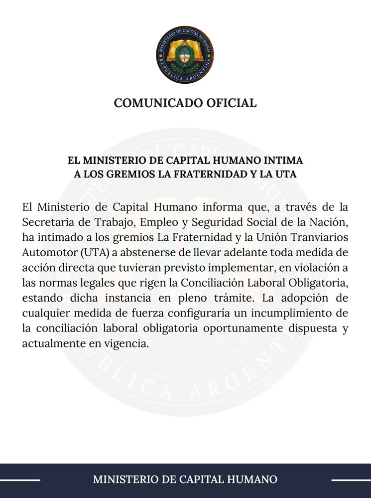 porquetendencia's tweet photo. "La Fraternidad":
Porque el Gobierno intimó a La Fraternidad y a la UTA para que se abstengan de tomar medidas de fuerza https://t.co/ggHuKRMoBp
