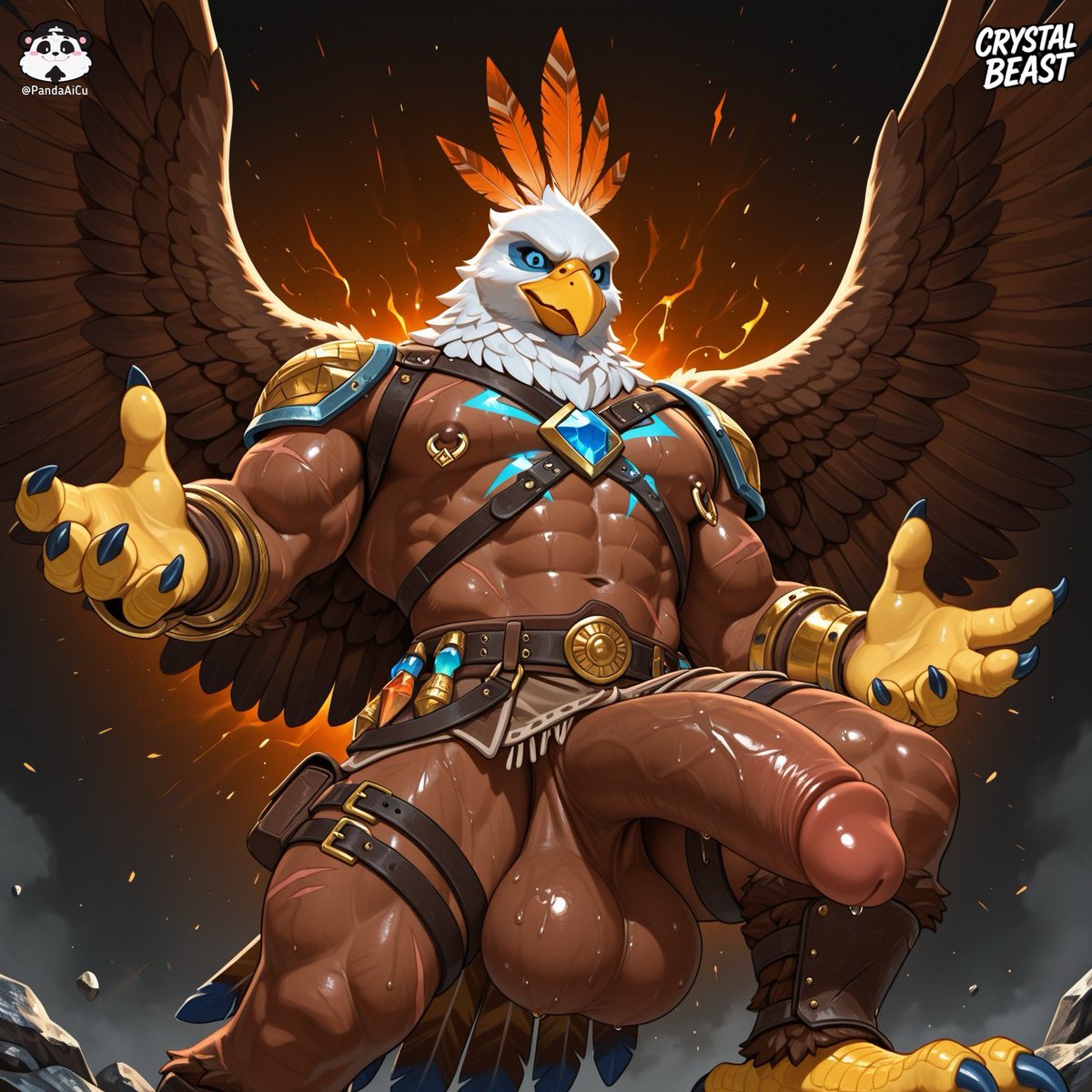PandaAIcu's tweet photo. Crystal Beast #1
Gladiator Beast Cobalt Eagle

Wanna download them all in high quality? Join my telegram channel https://t.co/juDY4xRLAs

#NSFW #NSFWfurry #FurryAI #aiart #aifurry #aifurryart #aigeneratedart #furryai #CrystalBeast https://t.co/7VrfguZN7p