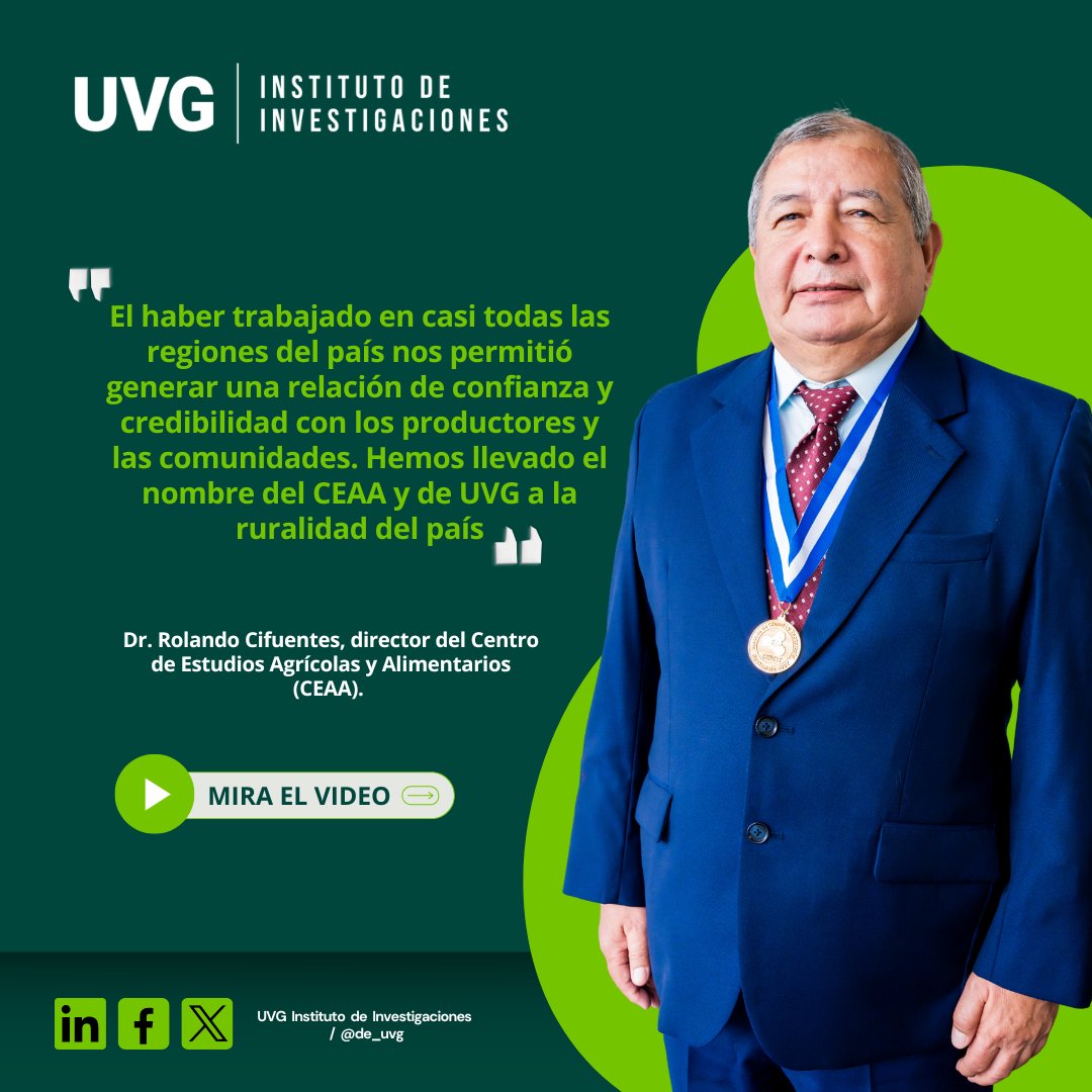 🌾🔬 La investigación agrícola es clave para fortalecer la seguridad alimentaria y el desarrollo en Guatemala.

El Dr. Rolando Cifuentes, director del Centro de Estudios Agrícolas y Alimentarios (CEAA), reflexiona sobre el trabajo y legado del centro.

📹youtube.com/watch?v=7APKvp…