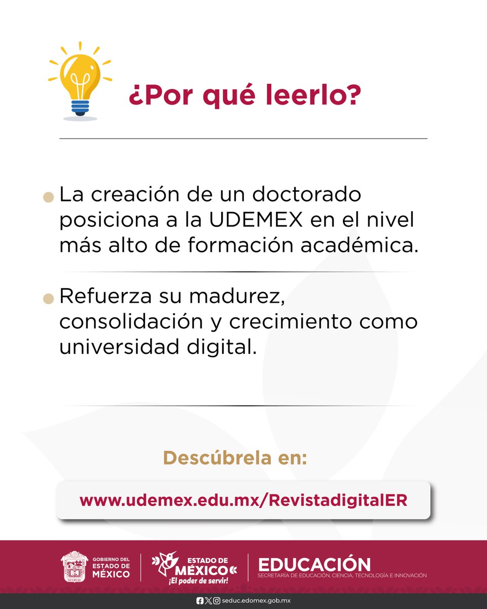 Conoce nuestra Revista Digital UDEMEX, una opción agradable y práctica para que conozcas más de nuestras actividades y diferentes artículos culturales y científicos. Da clic en: udemex.edu.mx/Revistadigital…