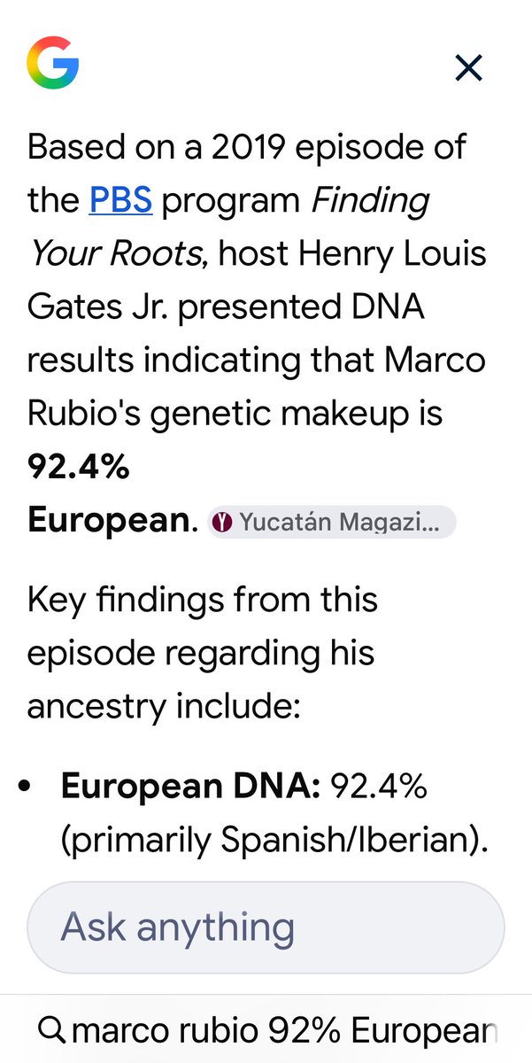 Rob_Suave's tweet photo. @WhatJosueSays @BenjaminNorton Rubio’s 92.4% European https://t.co/oa2ZRpdkfH