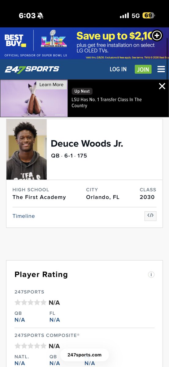 anthonywoodsqb1's tweet image. The First player in the Class Of 2030 with a @247Sports  Profile! AGTG and Blessed for everything that has came my way. #TJW #ELITE @Royals__FB @QBTucker @JeffConawayTFA @CoachLittles