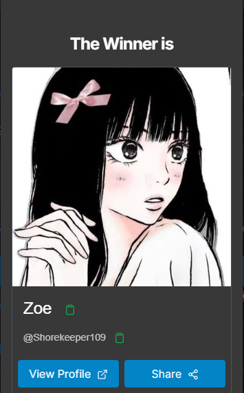 Winners are <a href="/Shorekeeper109/">Zoe</a> and <a href="/Engel_ms2/">Engel_💛</a> Pls DM me with your UID and Server :3