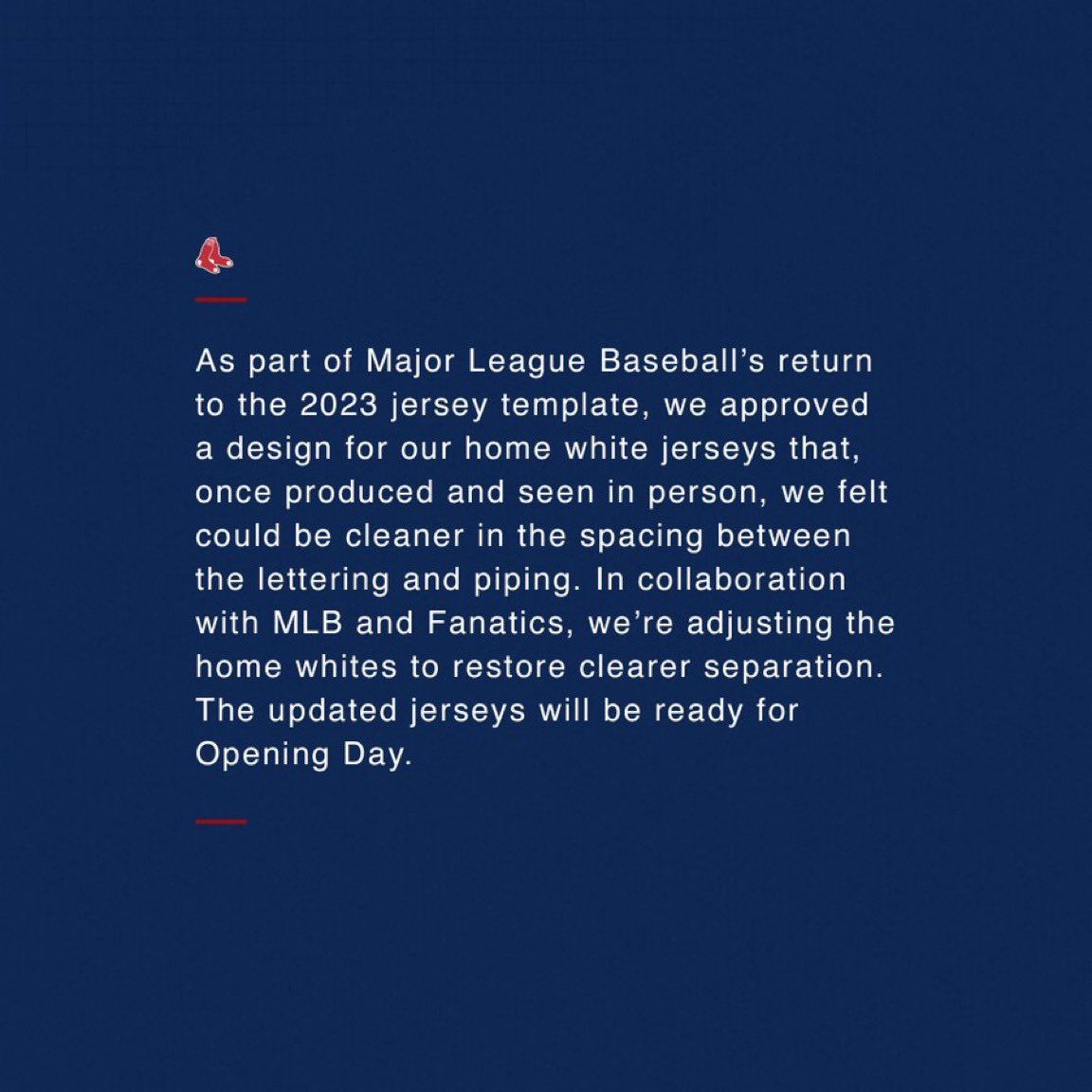 End_Fanatics's tweet image. I cannot get over how the Boston Red Sox put out a tweet blaming fanatics incompetence for botching the stitching of their jersey, moments later deleted the tweet and put out a new one completely glazing and defending them. Just a hysterical PR nightmare for fanatics #EndFanatics