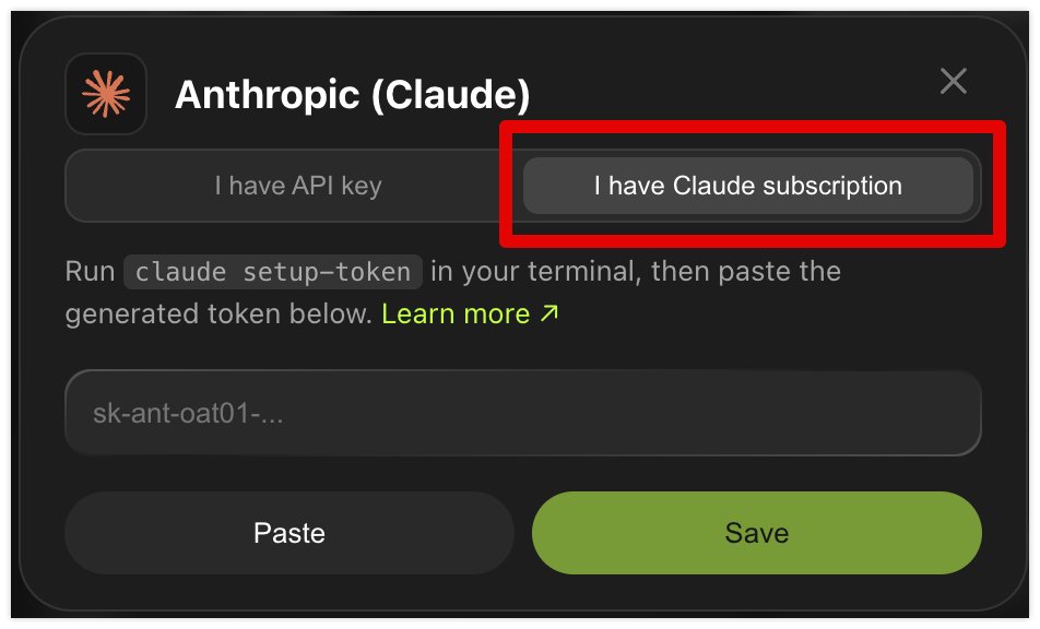 This feels kinda illegal… but we just added Claude Pro/Max subscriptions connector to our open-source app🦞 

AtomicBot.ai runs OpenClaw locally on your macOS and is tricky to recognize from the official Claude app. Use at your own risk!