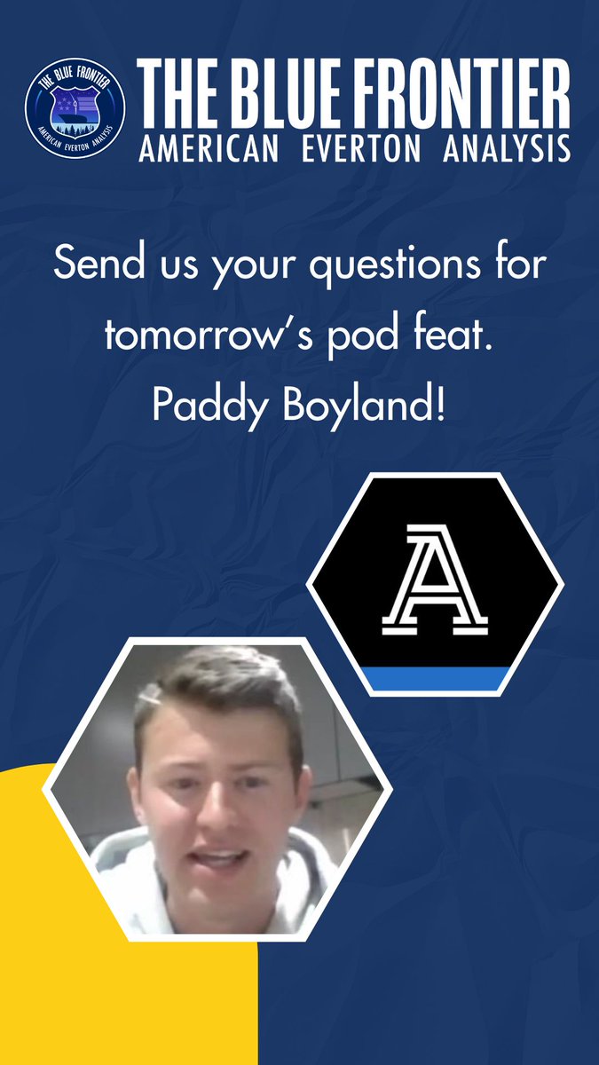 We'll be hosting our first official pod guest tomorrow, none other than @paddy_boyland of <a href="/TheAthletic/">The Athletic</a> &amp; <a href="/TheBlueRoomEFC/">THE BLUE ROOM - EVERTON PODCAST</a> 

Send us your questions for Paddy and we'll try to answer as many as we can on the episode!