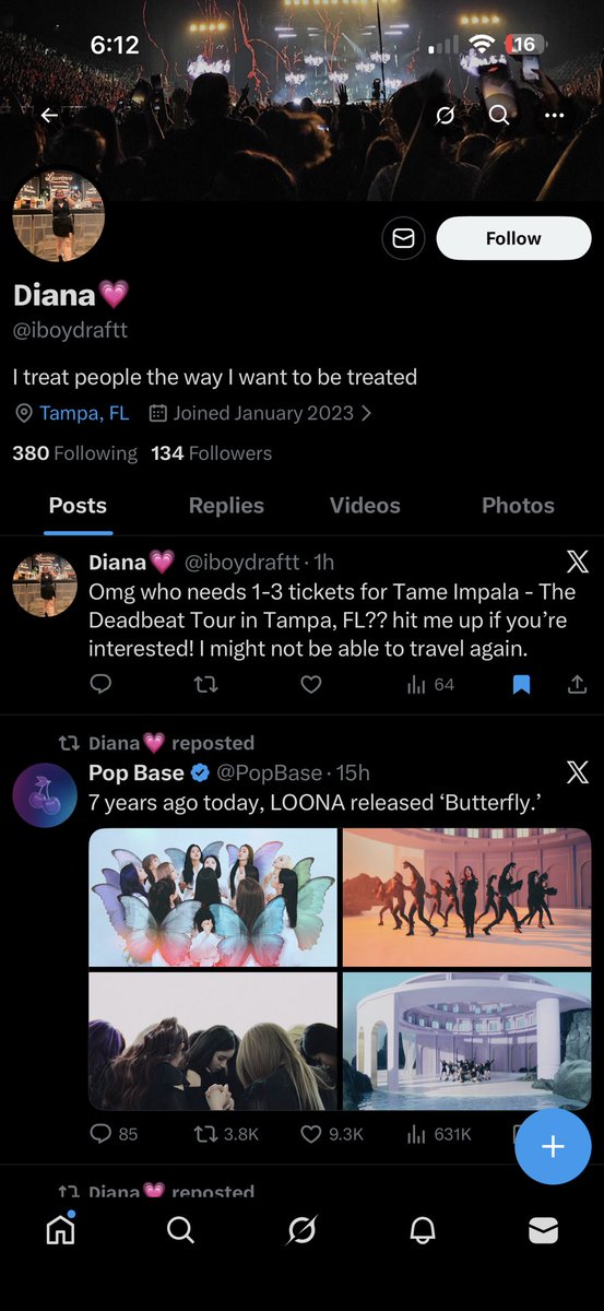 Beastonwheels4's tweet photo. If you're trying to get tame Impala tickets for Tampa don't trust this person. They will scam you! https://t.co/2kJhFrk0WK