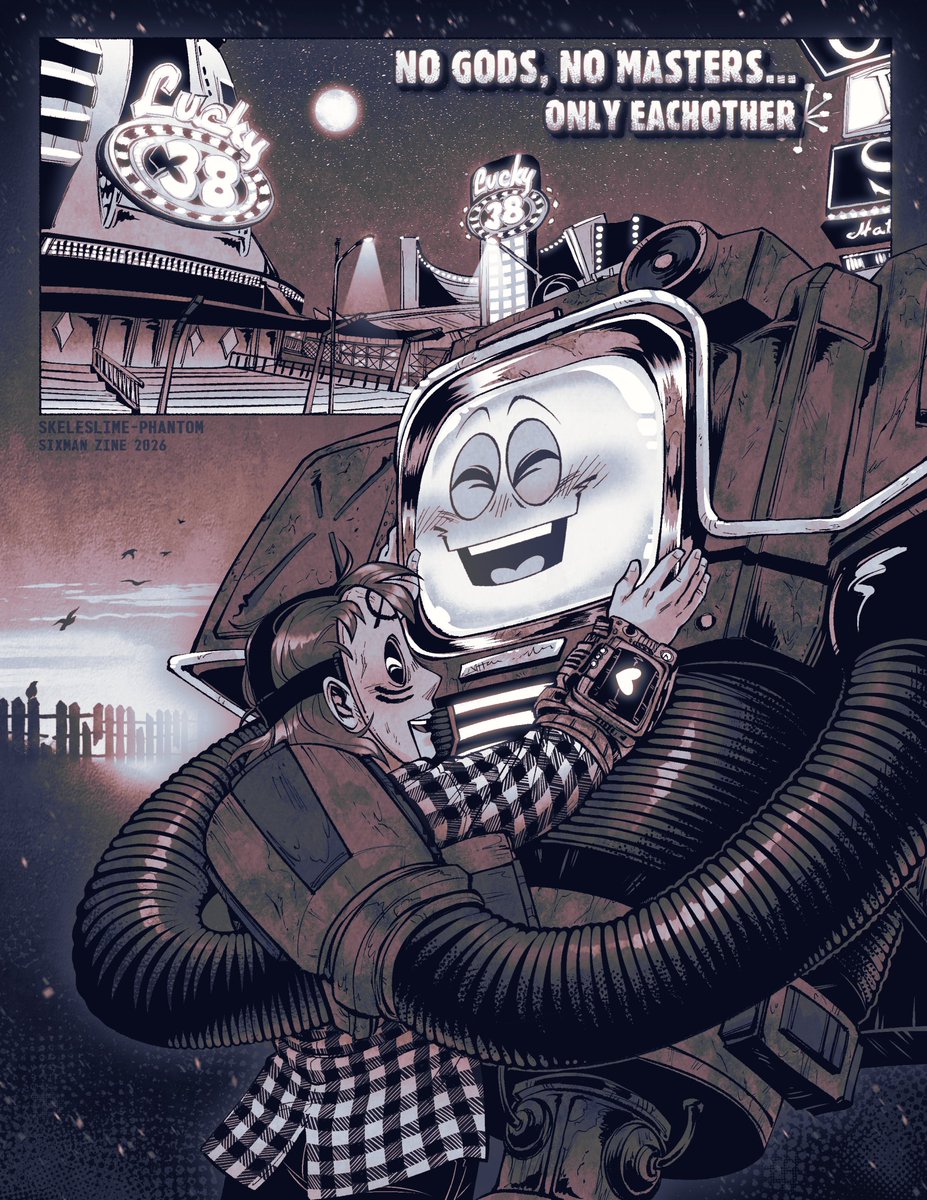 Here was my contribution to Meg's SIXMAN Zine~
Extremely happy with how it looks, and that I got to be alongside so many awesome art pieces. 
#fnv #FalloutNewVegas