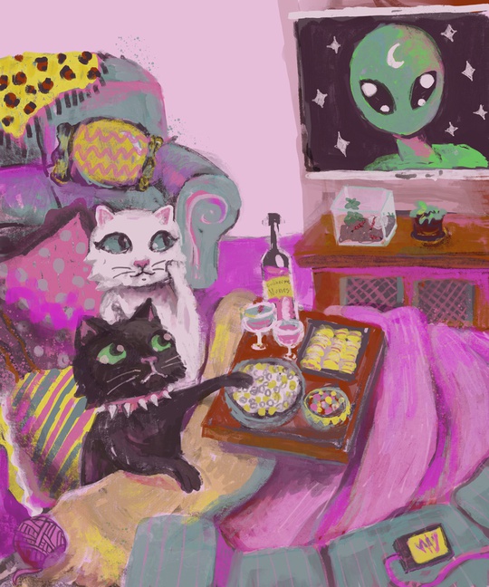 guilhernunes_'s tweet photo. two cats having a movie date at home https://t.co/rieZnIxbwW