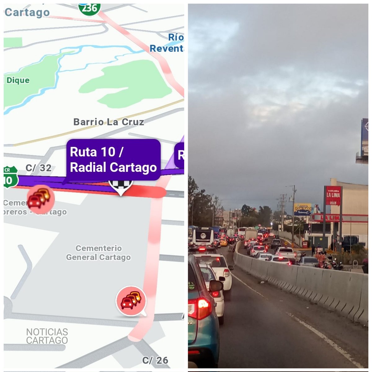 #CrisisVialCartago
🔴Así está la entrada a #Cartago: el embudo que inicia desde el semáforo del cementerio general, era previsible. Cosa de todos los días. 🚐🚘🚚🚜🚛🛵🚗🚍🚌🛻
#AltoAlChavismo
#FueraChaves