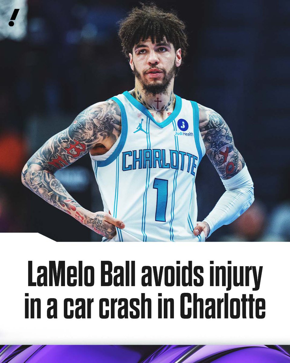 LaMelo Ball didn't sustain any injuries after experiencing a car crash in Charlotte this afternoon, per the Charlotte Observer's <a href="/rodboone/">Rod Boone</a>.

Ball's custom Hummer hit the front left wheel of a Kia sedan. The sedan's driver was reportedly taken to the hospital with non-life