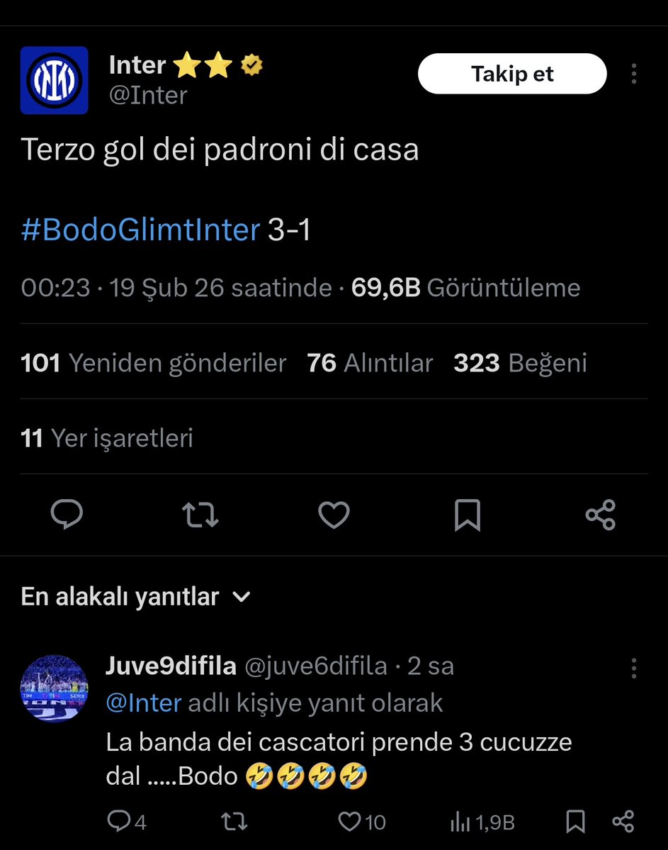 Dün 5 yememiş gibi gitmiş interle dalga geçmiş 😂😂 ne bunlar İtalya'nın f*nerbahçesi mi?
