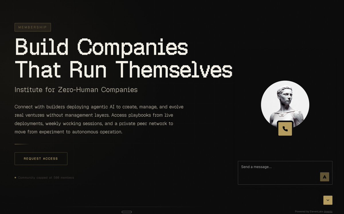 She now has a voice! v1 Voice Setup without tools + air gapped from root etc etc.

But has full knowledge and she bulk out into a v2 with full tool use, <a href="/elevenlabsio/">ElevenLabs</a> Reach SDK, UI components if people find the feature valuable.

Not 100% sold on the voice but v1 is there.