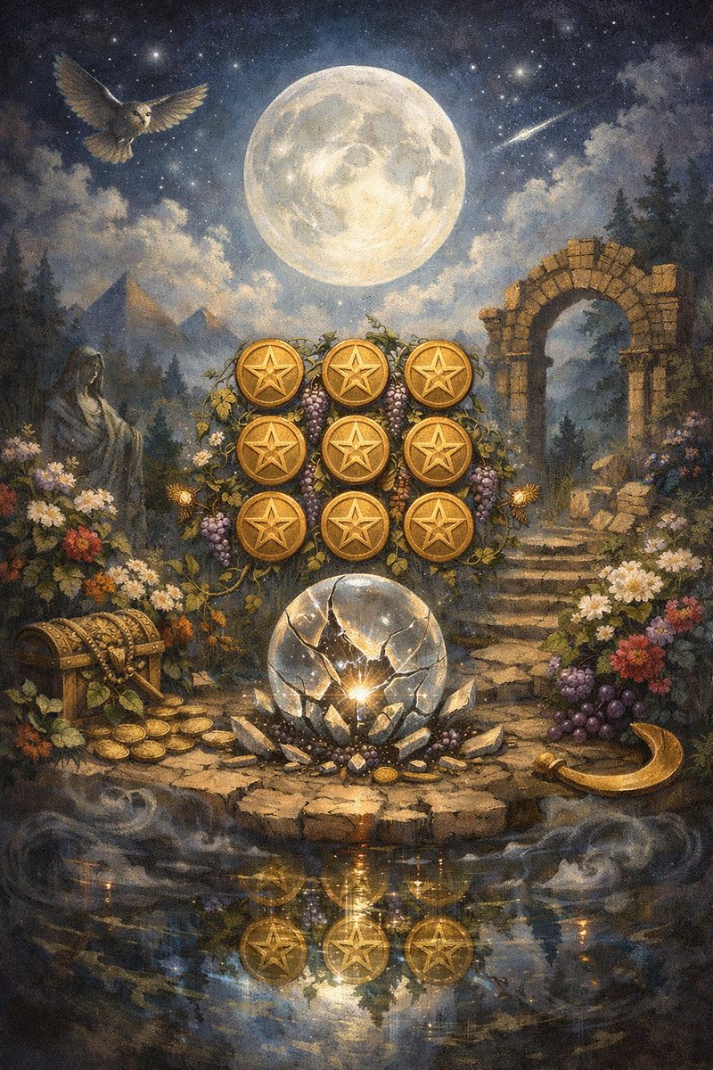 shatteredorb's tweet photo. A Card For You, A Read From Me
Evening Reading - The Ninth Disk of Gain
Full write up on links in profile.
Be Safe & Be Well.
Love ❤️🔮
#witch #tarot #thoth #shaman #blessedbe #evening #night #moon #reading #Nine #Disks #Gain #Wealth #Health #earned #slowprogress #build https://t.co/QLnHUtVTIB