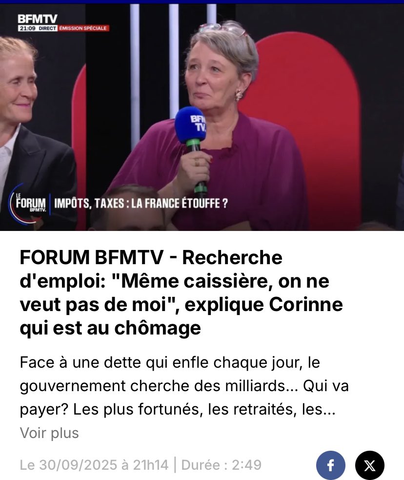 Mais Corinne a un emploi chez vous non ?