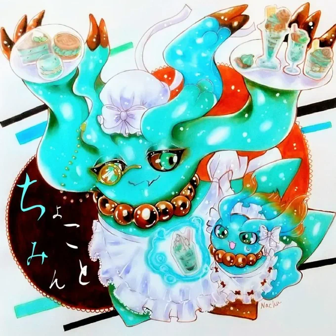 純喫茶ちょこみんとシリーズ スタッフもだいぶ増えました どなたか外観とか描いてください #みんなのポケモンチョコミント