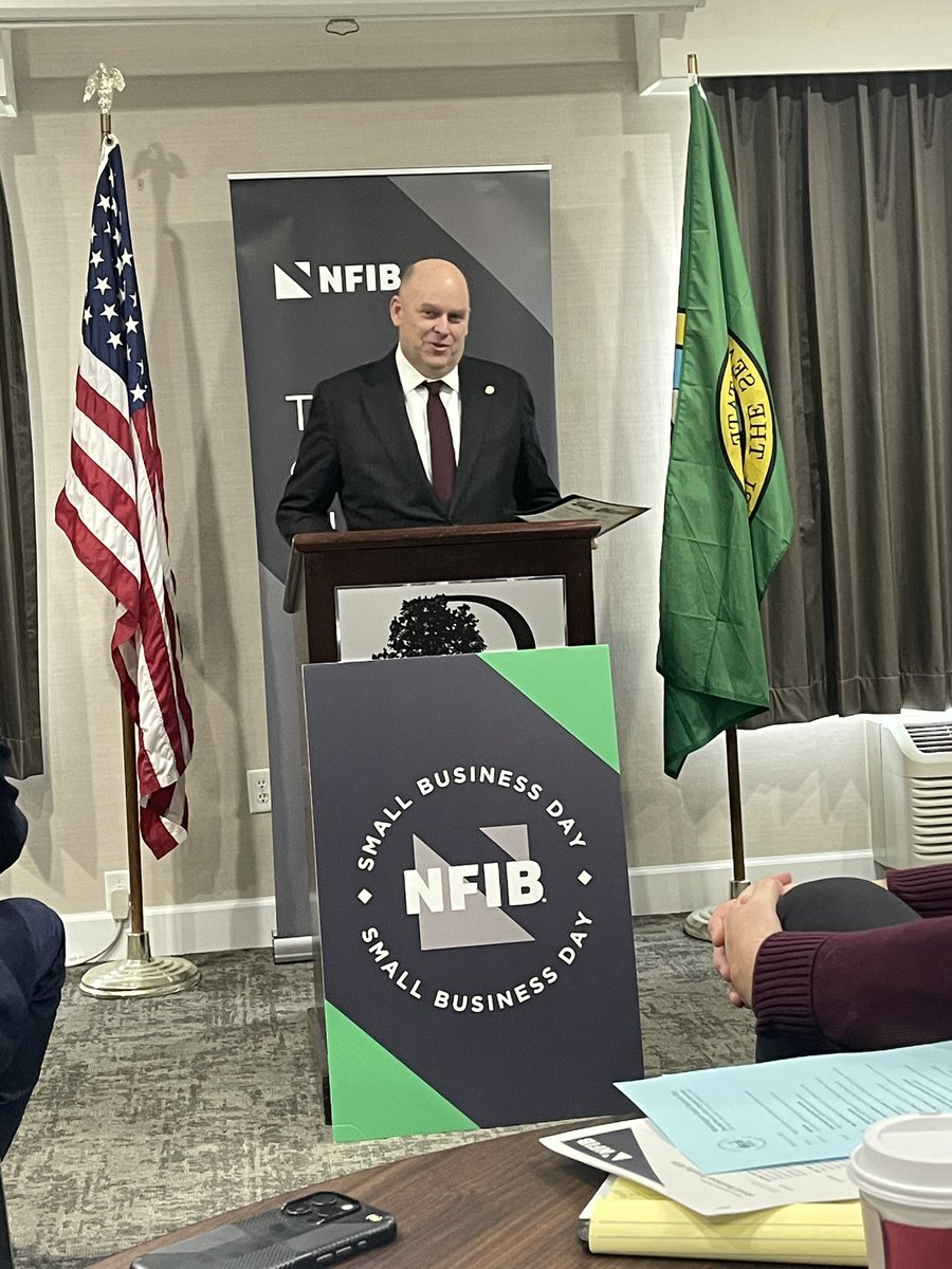 OlsonForRepLD26's tweet photo. Spending the day in Olympia at the NFIB Small Business Day.  It’s clear the Democrat majority has no idea the damage their taxes are causing small business owners.  No wonder business owners are fleeing the state.  The recently passed Millionaire’s Tax will devastate small bussiness owners as well as successful private Washingtonians.

Dem State Representative April Berg said she’s “excited about the Millionaire’s Tax”.  She even said it with a straight face to a room full of business owners.