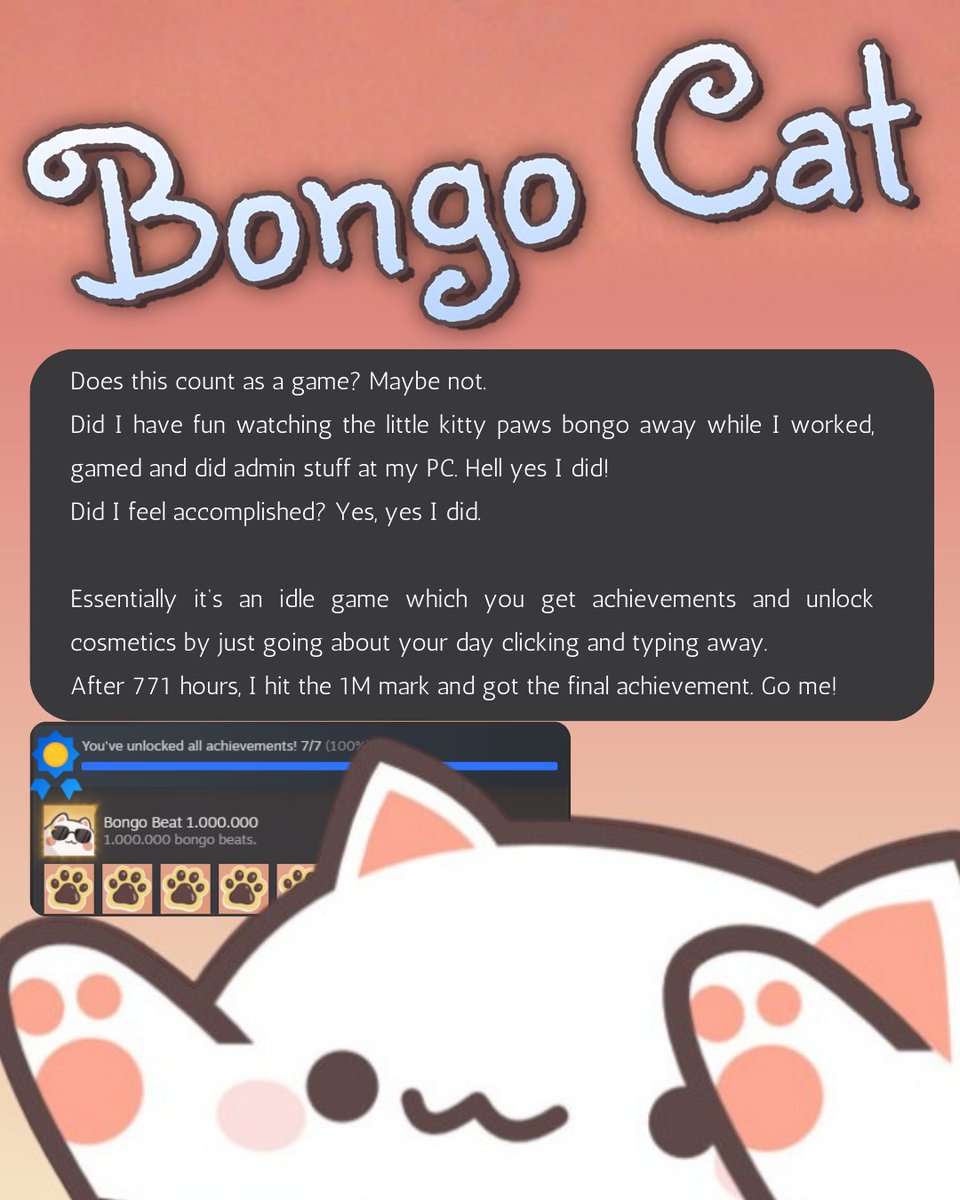 I hit 100% on this a few weeks back but the next day an update came out that added another achievement. A 5 million achievement.

Since then the dev has removed the 5M achievement due to too much backlash. I feel bad the developer had to go back and remove it because of people,