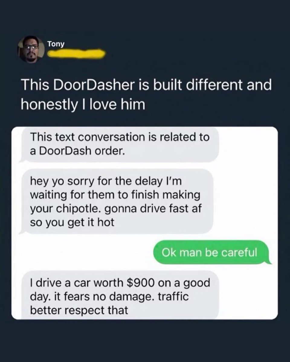 Memedroid's tweet image. Seems like a good guy #doordash #memes #delivery #goodguy#funny
