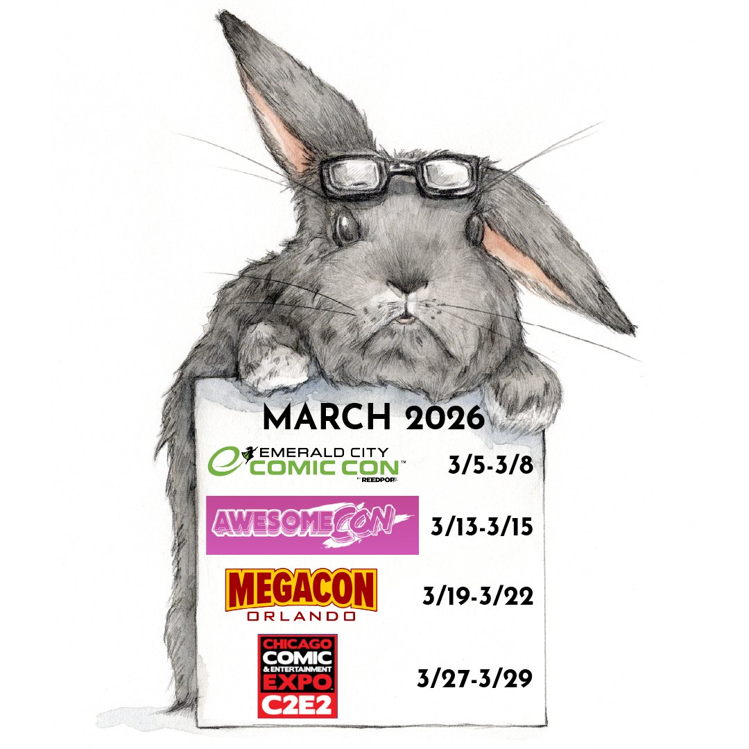 rabbitdmegan's tweet photo. march is going to be busy... if you are coming to any of these shows, stop by my booth and say hi! might have some new goodies for ya! 🐰
•
•
•
•
•
#illustration #illustrator #art #artwork #artist #watercolor #painting #hop2it #eccc #awesomecon #MEGACONOrland #c2e2 https://t.co/j2Wkm6QGBb