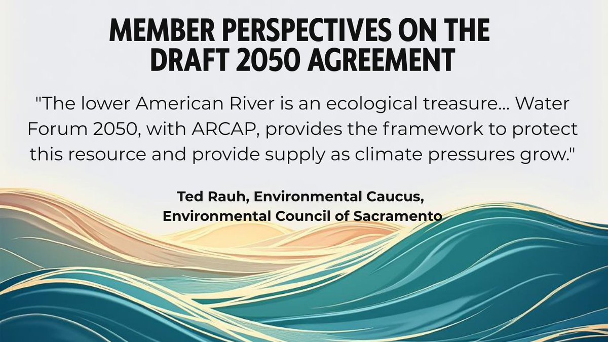 Update: <a href="/ecosacramento/">Environmental Council of Sacramento (ECOS)</a> has approved the Water Forum 2050 Agreement! Their approval underscores the importance of protecting the Lower American River while continuing to support a reliable water supply for the region. Info: ow.ly/Kcul50YhomW #WeLoveOurRiver #cawater
