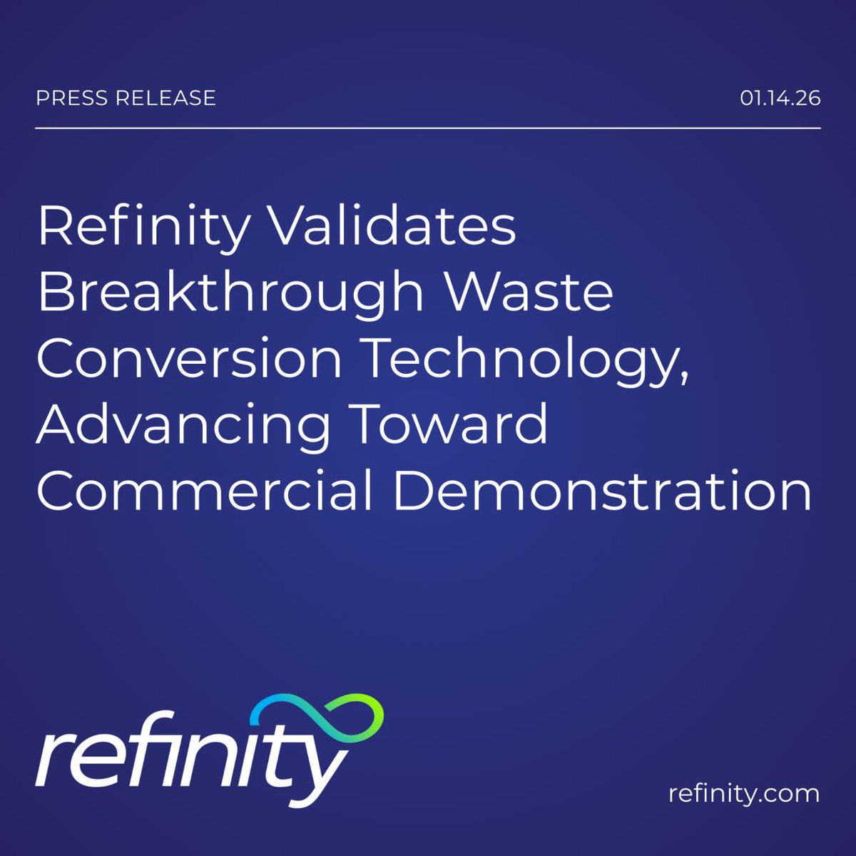 refinityglobal's tweet photo. In 14 months, @refinityglobal validated our technology with real-world plastic waste.

A week of continuous pilot-scale production.
A metric ton of product. 60–70%+ yields.
Virtually no char. Patent applications filed.
Technology licenses secured.
 
https://t.co/30OuN2cxmI https://t.co/88JUmB4Ik0