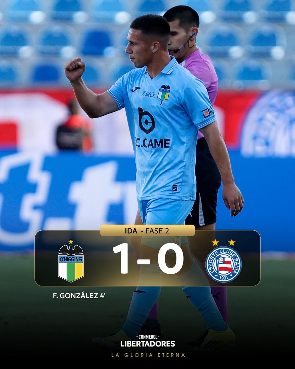 TRIUNFAZO de O'Higgins por la mínima ante Bahia por el partido de ida disputado en Chile 🏆🔥

➔ Todo se define en Brasil 🚬

¿Sensaciones? 🤔