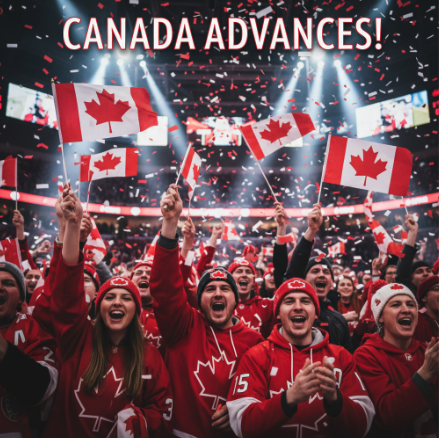 BluedotMktg's tweet photo. 🇨🇦 CANADA ADVANCES! Quarter finals victory against Czechia! Let's go Team Canada! 🏒 The road to gold continues. We're just getting started!

What a game.  What’s your score prediction for the next one?  

GO CANADA GO!!!

#TeamCanada #HockeyCanada #GoCanadaGo #RoadToGold #CanadaAdvances #HockeyFans 🇨🇦🏒