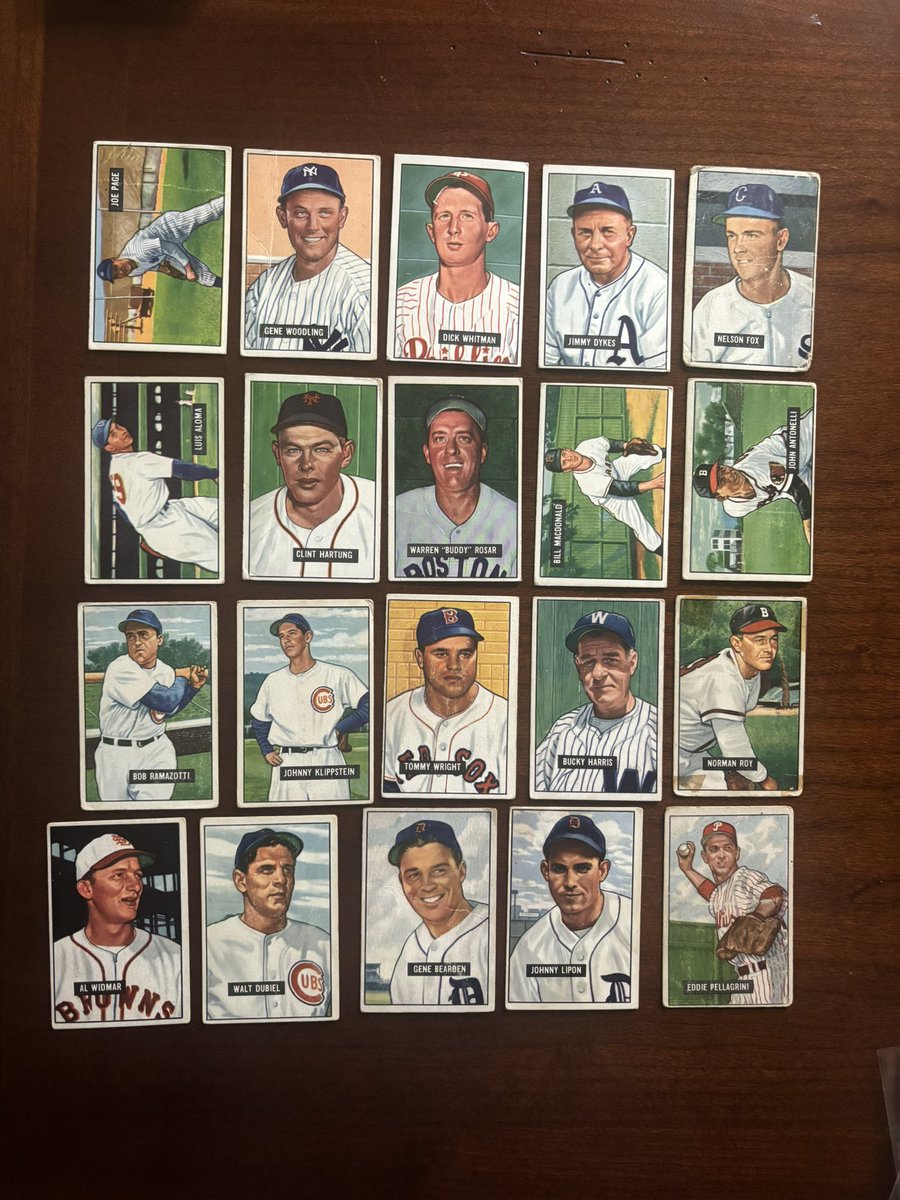 Adubs1129's tweet photo. @CardsStory 1951 Bowman. Price based on condition. Add $2 PWE for up to 4 cards or $4 up to 8 cards. Add $8 BMWT. PayPal. https://t.co/xeLVJZQ5T1