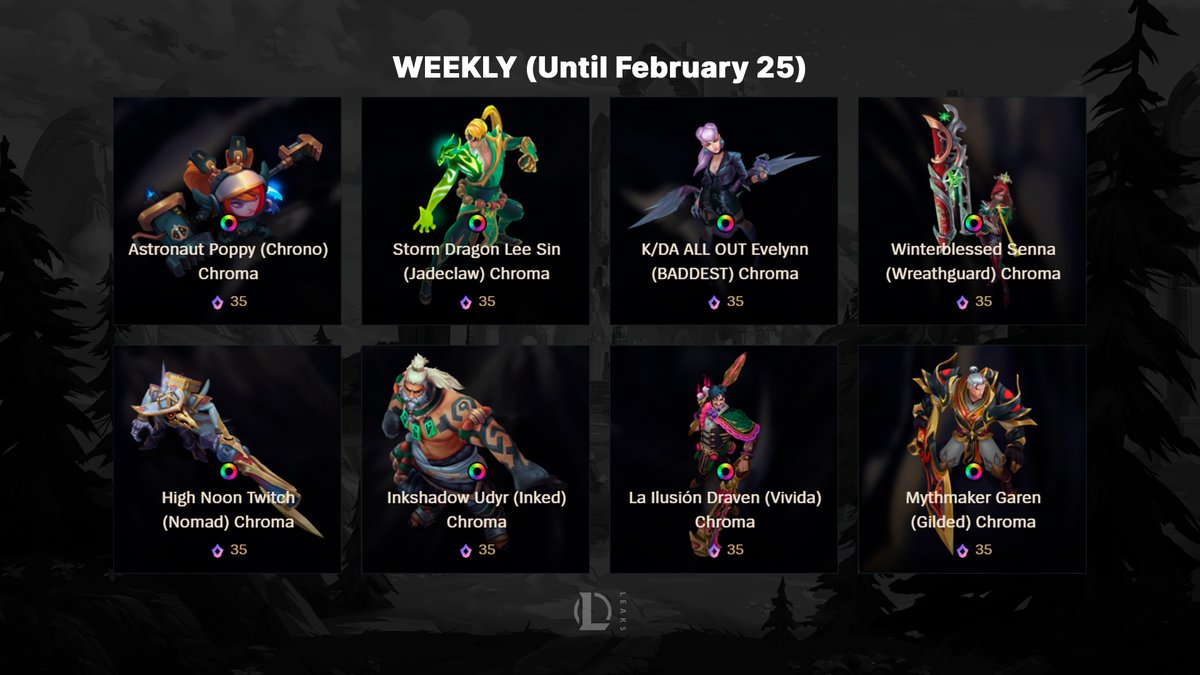 New rotations for the Weekly & Daily Mythic Shop