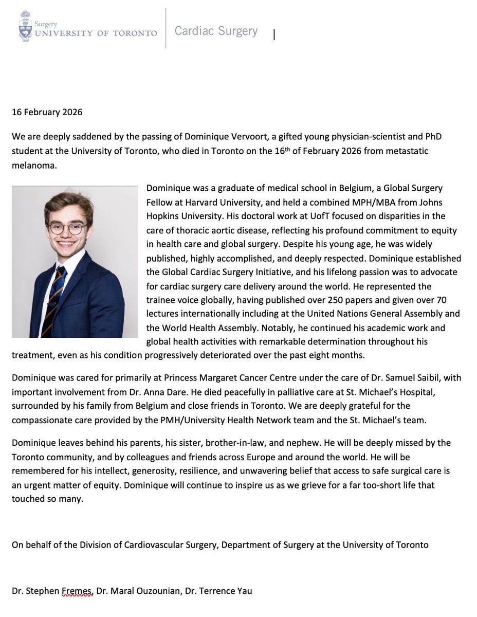University of Toronto Cardiac Surgery tweet media